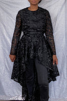 Black Venice Lace High/Lo top